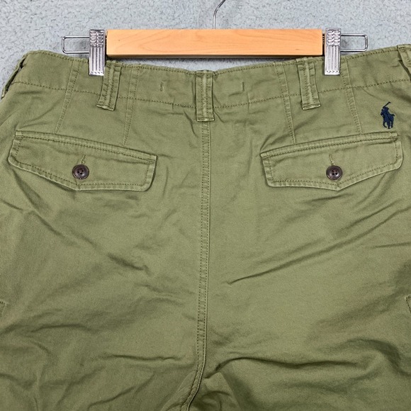Polo Ralph Lauren Cargo Shorts Men's 33 Olive Green Heavyweight 9.5" Relaxed Fit - Picture 6 of 13